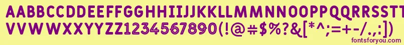 Fulbo Tano Font – Purple Fonts on Yellow Background