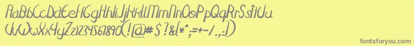 フォントFulgura – 黄色の背景に灰色の文字