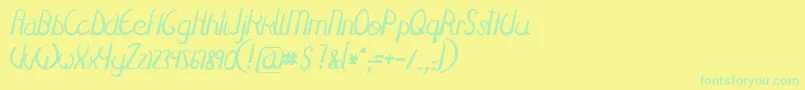 Czcionka Fulgura – zielone czcionki na żółtym tle