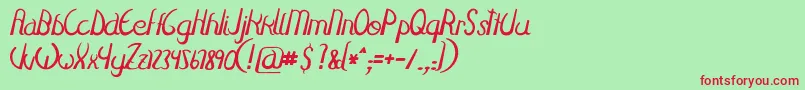 Fulgura Font – Red Fonts on Green Background