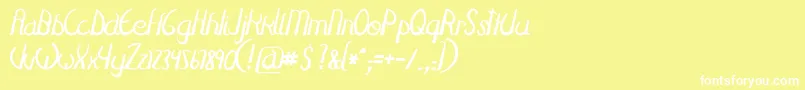 フォントFulgura – 黄色い背景に白い文字