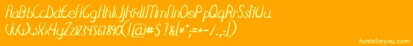Fulgura-fontti – keltaiset fontit oranssilla taustalla