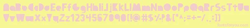 フォントFull Circle – ピンクのフォント、黄色の背景