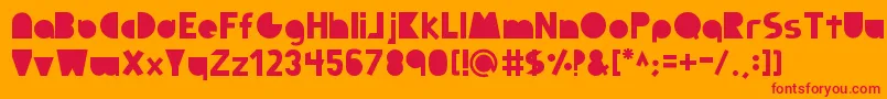 Full Circle Font – Red Fonts on Orange Background