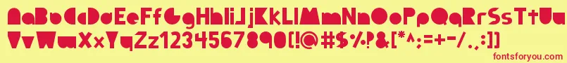Full Circle Font – Red Fonts on Yellow Background