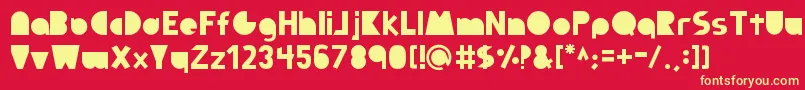 Full Circle Font – Yellow Fonts on Red Background
