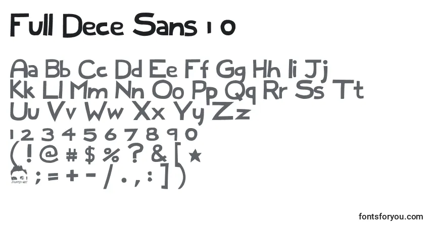 Czcionka Full Dece Sans 1 0 – alfabet, cyfry, specjalne znaki