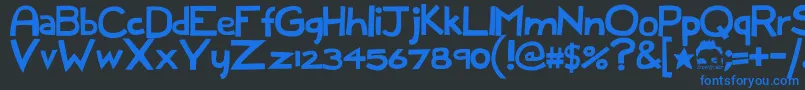Czcionka Full Dece Sans 1 0 – niebieskie czcionki na czarnym tle