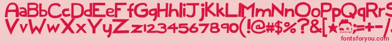 Full Dece Sans 1 0 Font – Red Fonts on Pink Background
