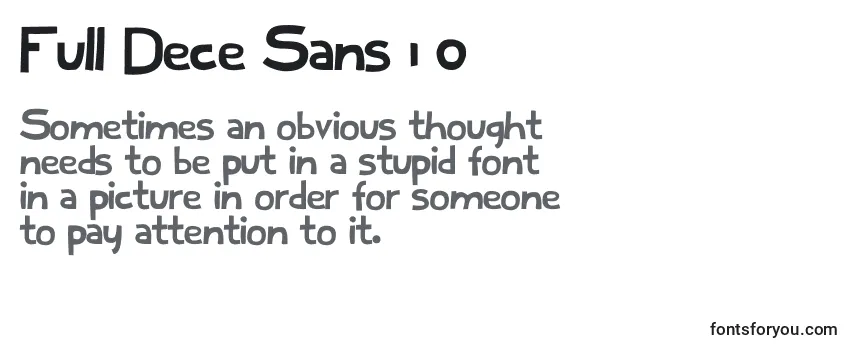 Schriftart Full Dece Sans 1 0