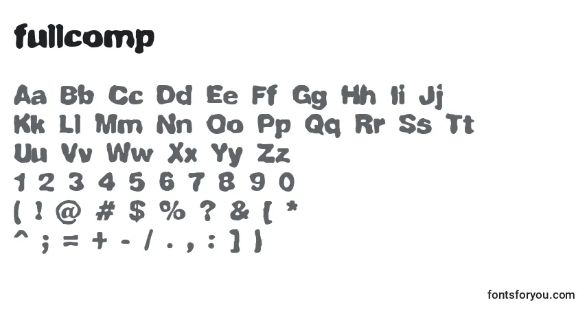 Schriftart Fullcomp (127377) – Alphabet, Zahlen, spezielle Symbole