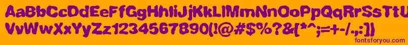 fullcomp Font – Purple Fonts on Orange Background