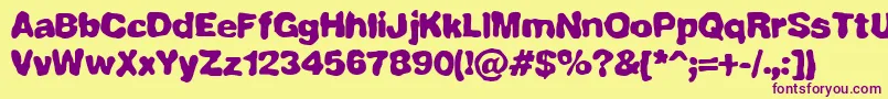 fullcomp Font – Purple Fonts on Yellow Background