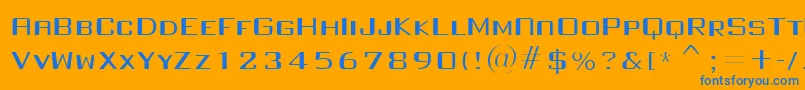 FullInjection regular Font – Blue Fonts on Orange Background