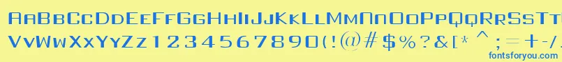 FullInjection regular Font – Blue Fonts on Yellow Background