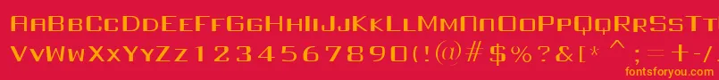 FullInjection regular Font – Orange Fonts on Red Background