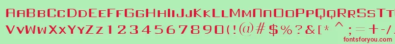 FullInjection regular-Schriftart – Rote Schriften auf grünem Hintergrund