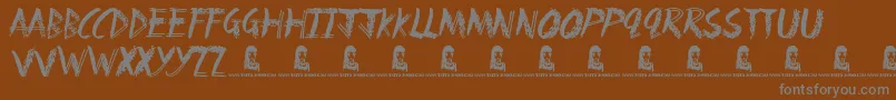 Fun House Font – Gray Fonts on Brown Background