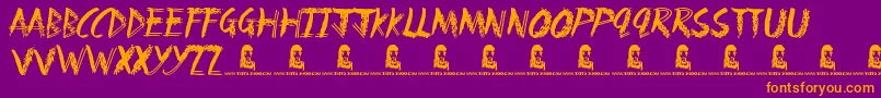 Fun House Font – Orange Fonts on Purple Background