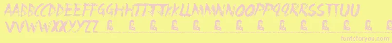 Fun House Font – Pink Fonts on Yellow Background
