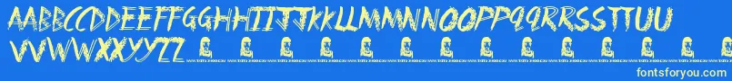 Fun House Font – Yellow Fonts on Blue Background