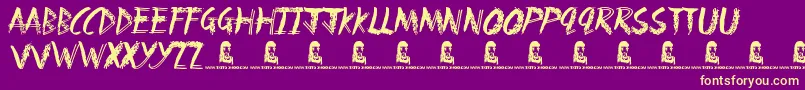 Fun House Font – Yellow Fonts on Purple Background
