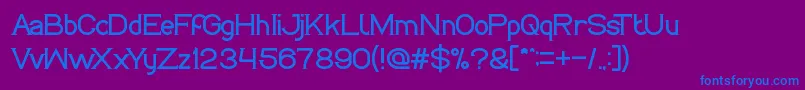 フォントLifeIsFinal – 紫色の背景に青い文字