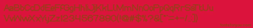 フォントLifeIsFinal – 赤い背景に茶色の文字