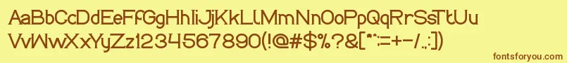 LifeIsFinal-fontti – ruskeat fontit keltaisella taustalla