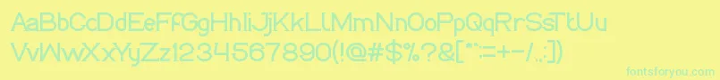 フォントLifeIsFinal – 黄色い背景に緑の文字