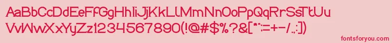 フォントLifeIsFinal – ピンクの背景に赤い文字