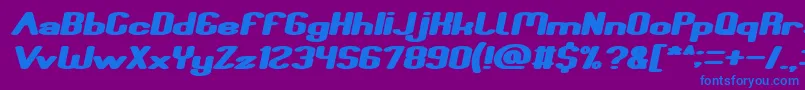 Fun Raiser Bold Italic Font – Blue Fonts on Purple Background