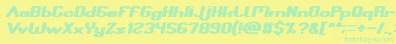 Шрифт Fun Raiser Bold Italic – зелёные шрифты на жёлтом фоне