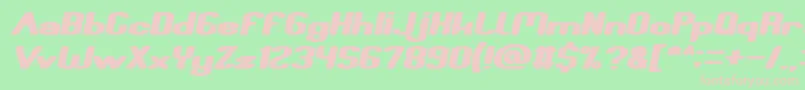 Fonte Fun Raiser Bold Italic – fontes rosa em um fundo verde