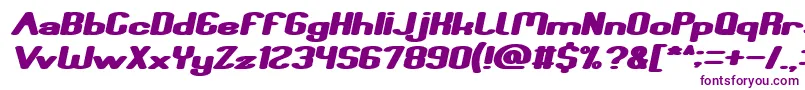 Fun Raiser Bold Italic-fontti – violetit fontit valkoisella taustalla