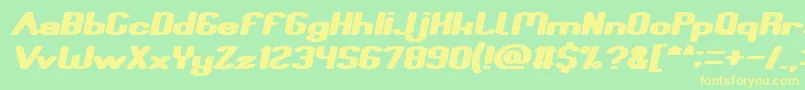 Fun Raiser Bold Italic Font – Yellow Fonts on Green Background