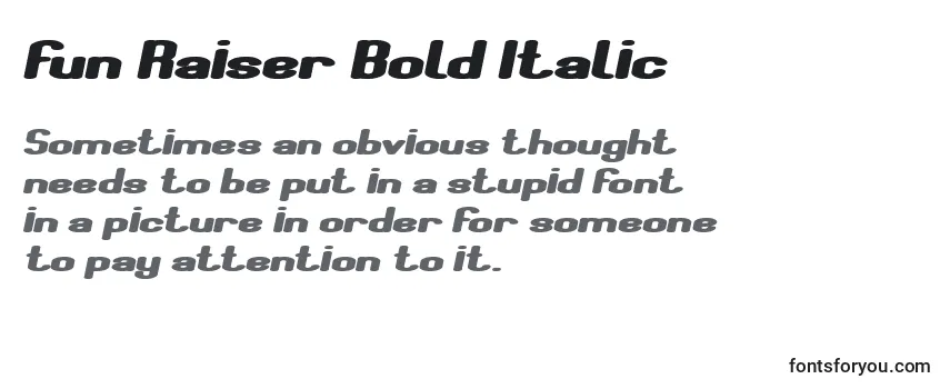 Revisão da fonte Fun Raiser Bold Italic