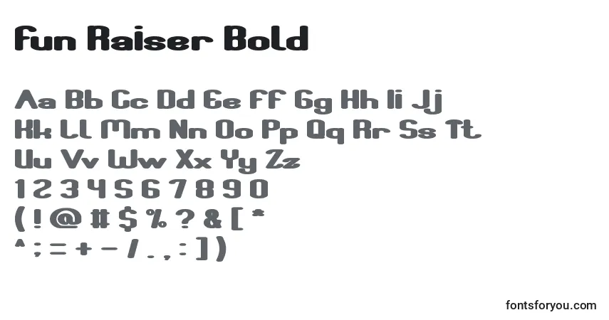 Schriftart Fun Raiser Bold – Alphabet, Zahlen, spezielle Symbole