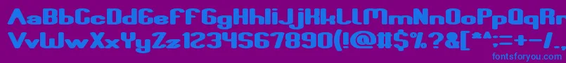 Fun Raiser Bold-Schriftart – Blaue Schriften auf violettem Hintergrund