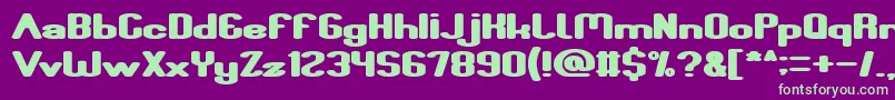 Fun Raiser Bold-Schriftart – Grüne Schriften auf violettem Hintergrund