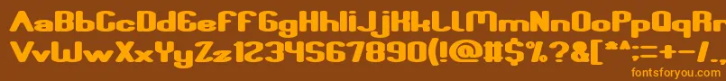 Fun Raiser Bold-Schriftart – Orangefarbene Schriften auf braunem Hintergrund
