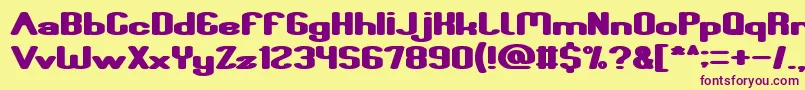 Fun Raiser Bold Font – Purple Fonts on Yellow Background