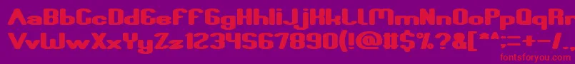 Fun Raiser Bold-Schriftart – Rote Schriften auf violettem Hintergrund