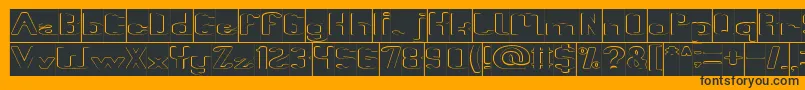 Fun Raiser Hollow Inverse-Schriftart – Schwarze Schriften auf orangefarbenem Hintergrund
