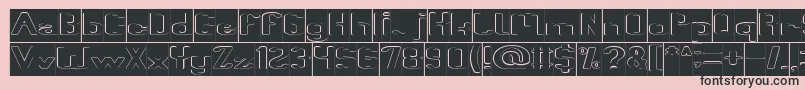 フォントFun Raiser Hollow Inverse – ピンクの背景に黒い文字