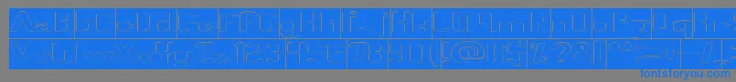 Fun Raiser Hollow Inverse-Schriftart – Blaue Schriften auf grauem Hintergrund