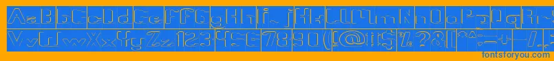 Fun Raiser Hollow Inverse Font – Blue Fonts on Orange Background