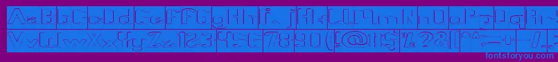 Fun Raiser Hollow Inverse Font – Blue Fonts on Purple Background