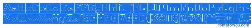 Fun Raiser Hollow Inverse-Schriftart – Blaue Schriften auf weißem Hintergrund