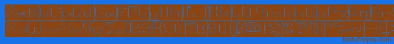 Fun Raiser Hollow Inverse Font – Brown Fonts on Blue Background